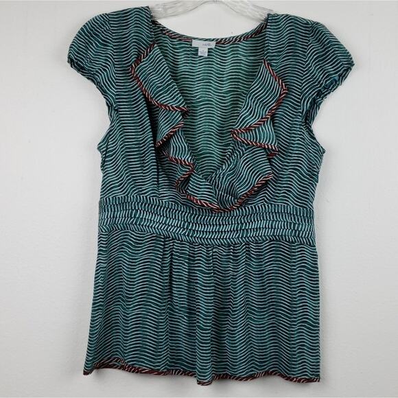 odille | Stripe capped Sleeves w/Ruffles Size 4. - Picture 1 of 7